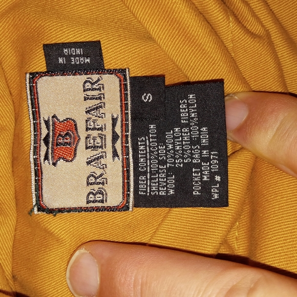 Braefair reversible wool coat size small yellow and grey. - Picture 9 of 11